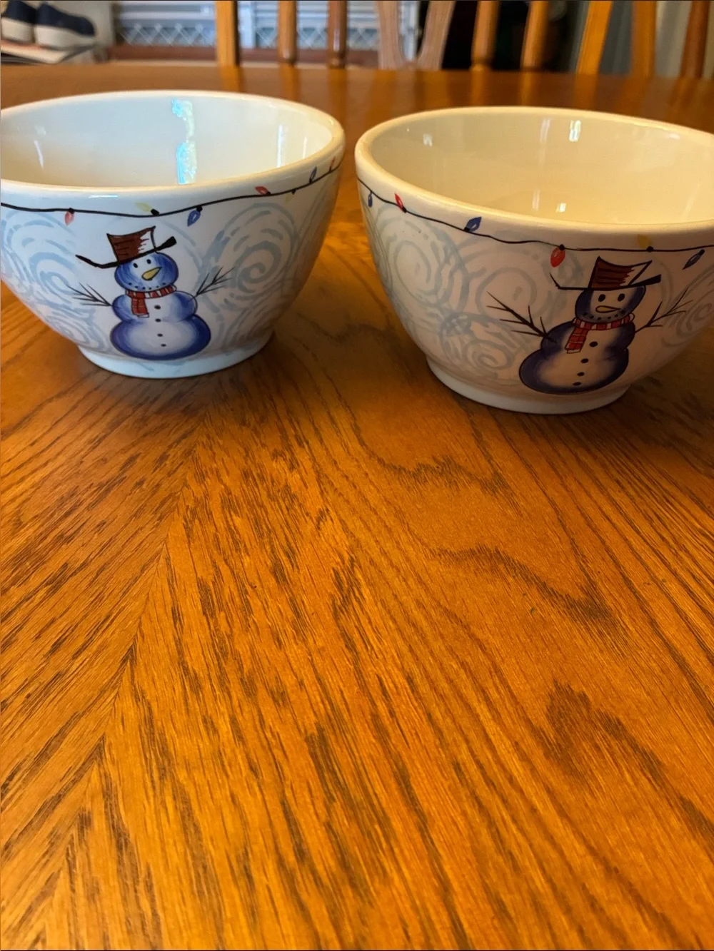 Snowman Holiday Ceramic Bowls - Set of 2